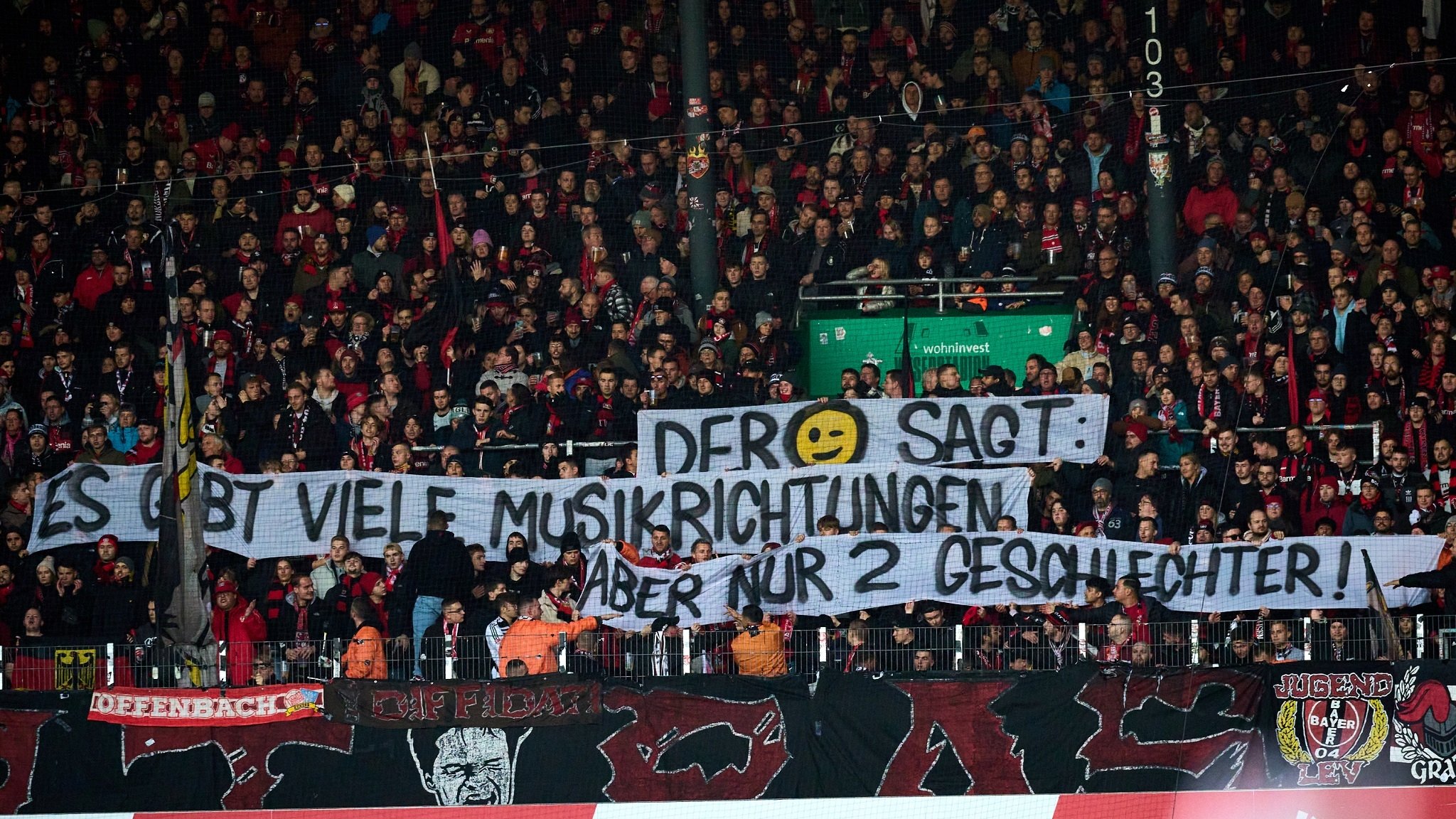 Das besagte Banner der Bayer-Fans
