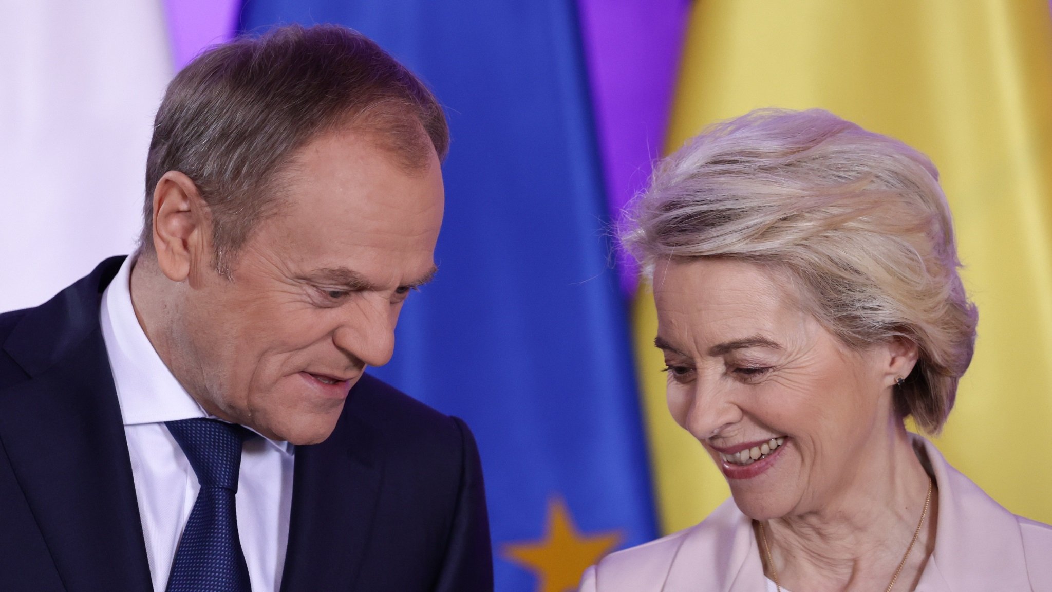 Donald Tusk und Ursula von der Leyen bei einem Treffen im Februar 2024