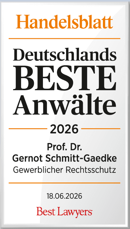 Handelsblatt „Deutschlands beste Anwälte 2026“ im Bereich Gewerblicher Rechtsschutz