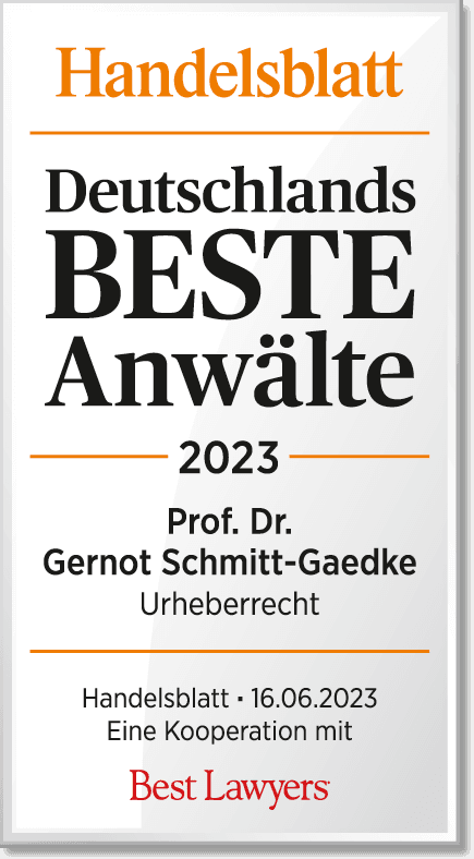 Handelsblatt „Deutschlands Beste Anwälte 2023“ im Bereich Urheberrecht