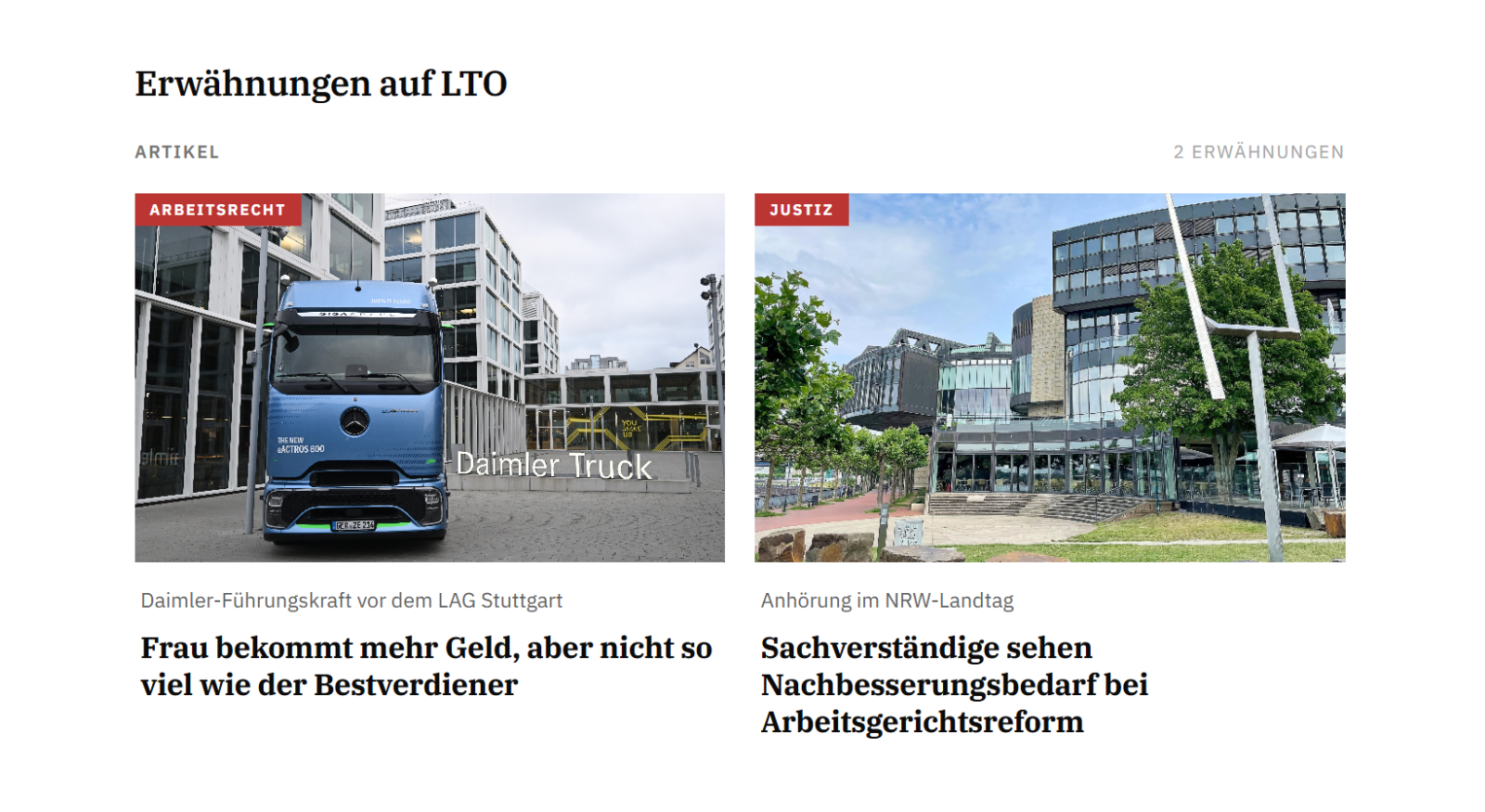 Musterbild Artikelvorschau mit Erwähnung