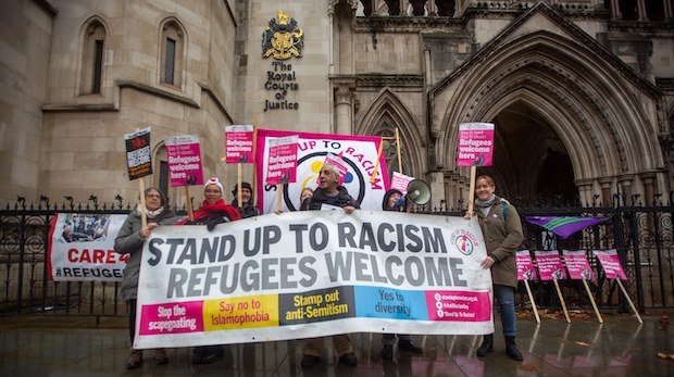 Demonstrierende in London am 19.12.2022.