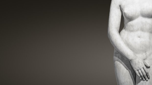 Eine Marmorplastik einer römischen Frau