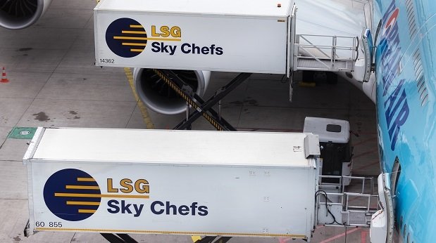 Container von LSG Sky Chef am Frankfurter Flughafen