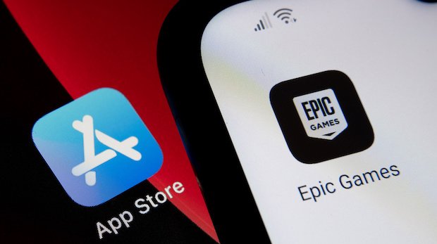 Abbildung Icon Epic App neben Icon App Store