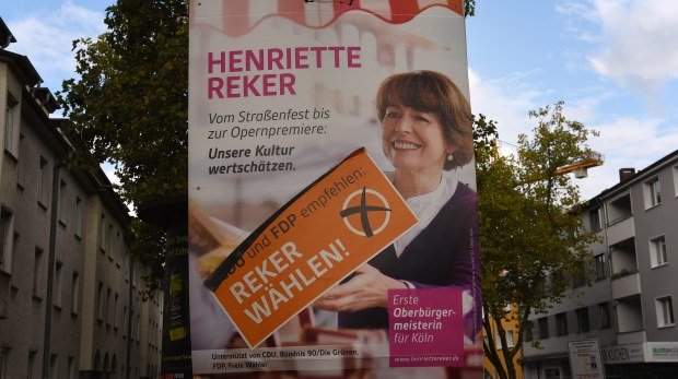 Wahlplakat zu Kölner OB-Wahl
