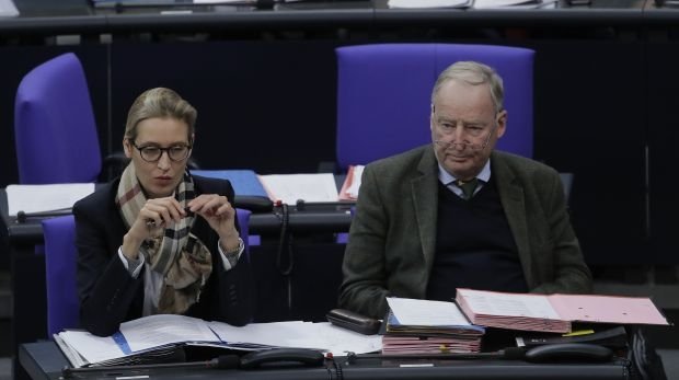 Die Fraktionsvorsitzenden der AfD, Dr. Alice Weidel und Dr. Alexander Gauland, im Bundestag