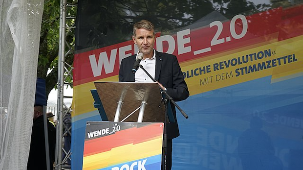 Björn Höcke bei einer Kundgebung in Mödlareuth im Oktober 2019
