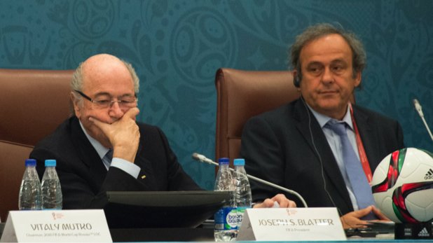 Blatter (l.) und Platini an einem Verhandlungstag