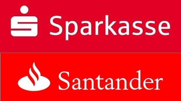 Logos mit Farmbmarken: Sparkasse / Santander