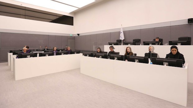 The Kosovo Specialized Chambers Tribunal in The Hague as Rexhep Selimi, a member of the Kosovo Parliament, makes his first appearance in court on 11 November 2020.