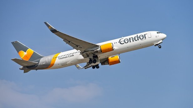 Condor-Flugzeug beim Start