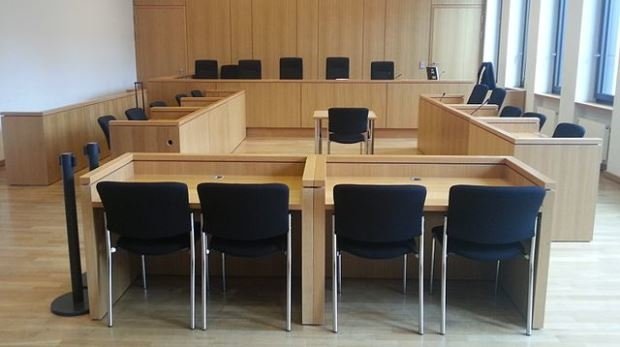 Gerichtssaal im Justizzentrum Aachen
