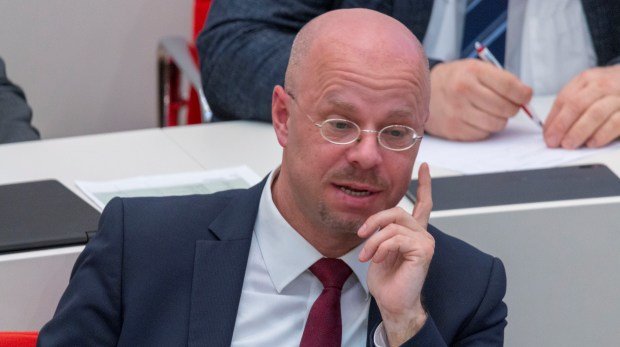 Andreas Kalbitz am 23.01.2020 während einer Plenarsitzung im Landtag Brandenburg