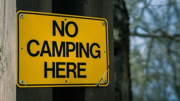 Camping verboten