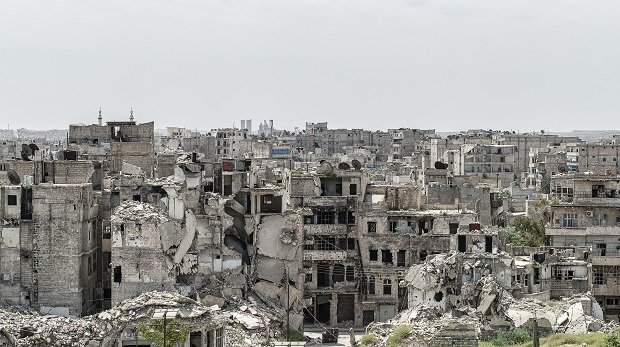 Die zerstörte syrische Stadt Aleppo 2019