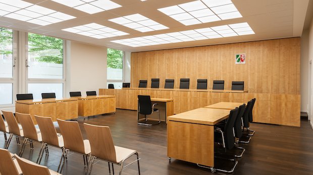 Der Sitzungssaal des Verfassungsgerichtshofs Nordrhein-Westfalen