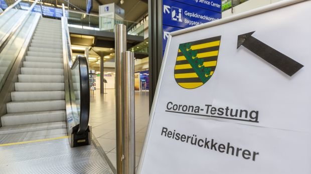 Corona-Testung am Flughafen Leipzig/Halle