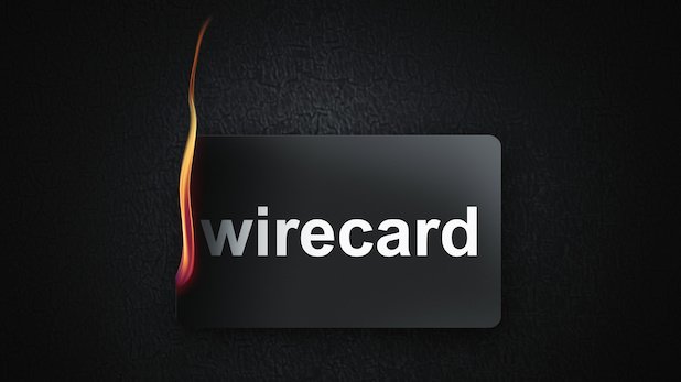Brennende Kreditkarte mit Wirecard-Logo