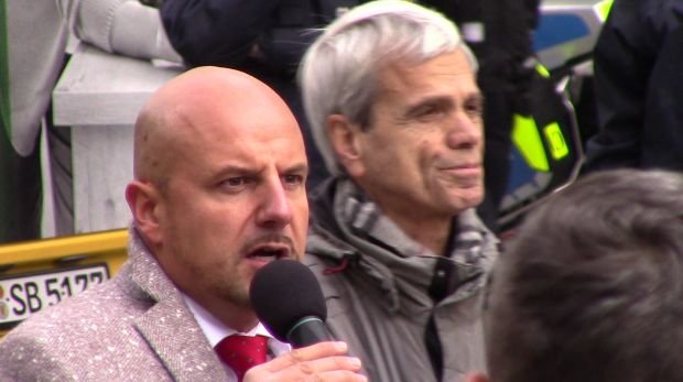 Die AfD-Politiker Stefan Räpple (links) und Wolfgang Gedeon