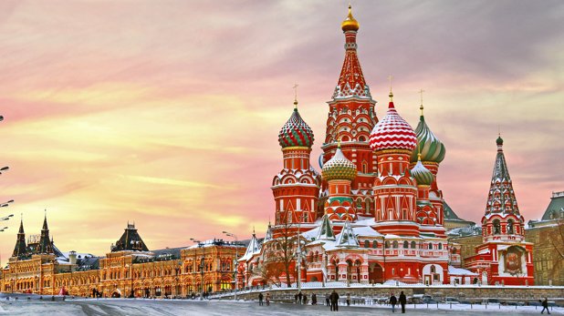 Roter Platz in Moskau im Winter.