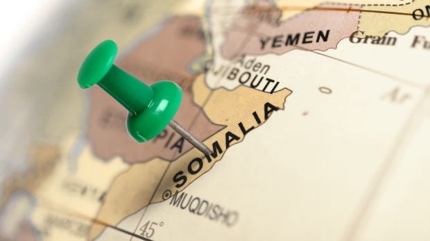 Somalia auf der Weltkarte
