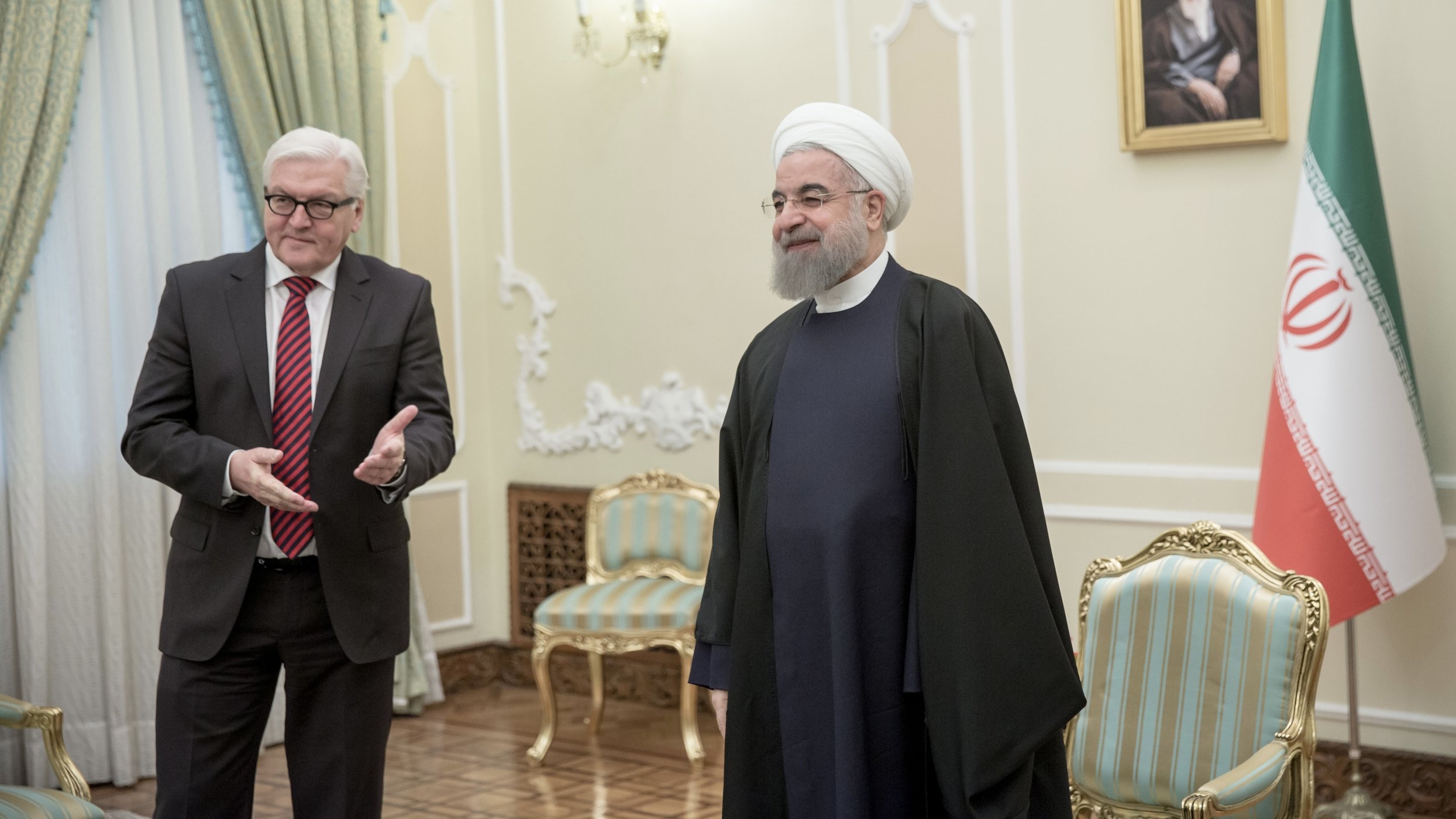 Frank-Walter Steinmeier und Ex-Staatspräsident des Irans Hassan Ruhani