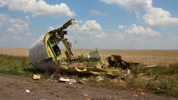 Trümmerteile des in der Urkaine abgestürzten Fluges MH-17