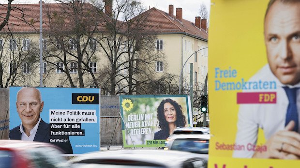Wahlplakate in Berlin.