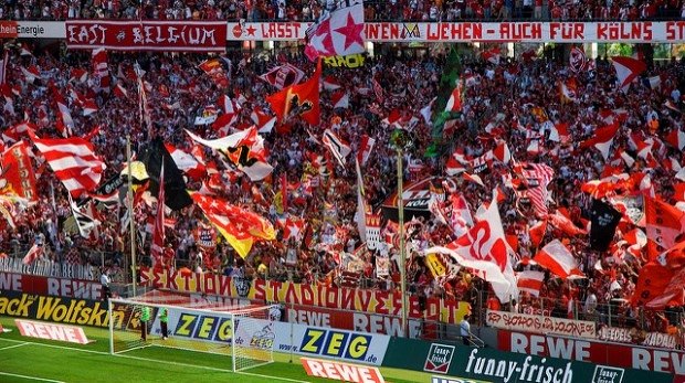 Fankurve im Stadion des 1. FC Köln