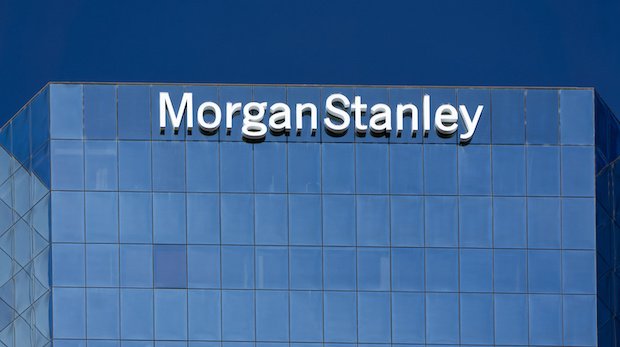 Glasfassade mit Logo von Morgan Stanley
