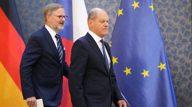 Petr Fiala (Tschechischer Ministerpräsident) und Olaf Scholz