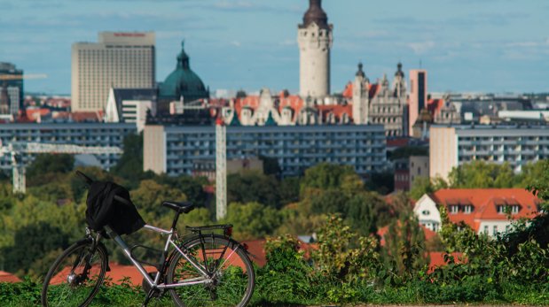 Fahrrad in der Stadt Leipzig.