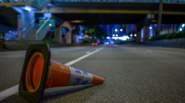 Nach Protesten vor dem Hongkonger Polizeihauptquartier am 21. Juni