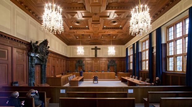 Der Schwurgerichtssaal 600 im Justizpalast Nürnberg