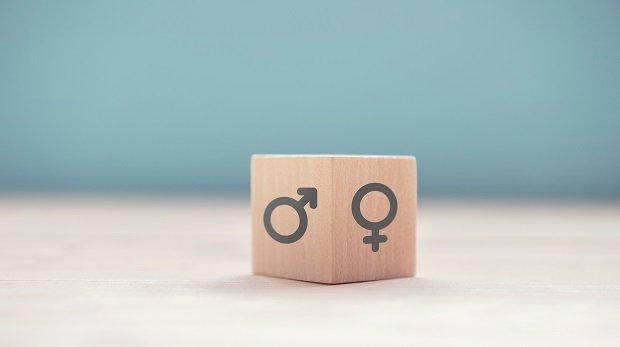 Würfel mit männlichem und weiblichem Symbol