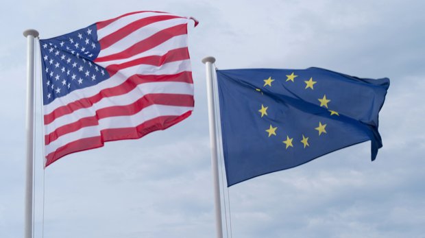 Europa und USA Flagge