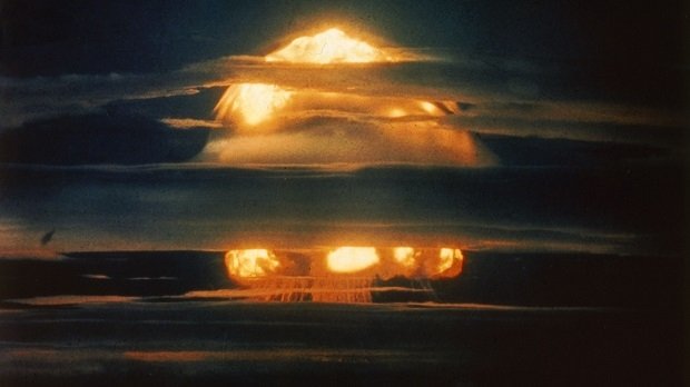 Ein US-Atombombentest im Jahr 1952 auf den Marschall-Inseln