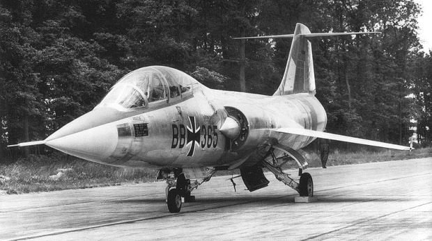 Lockheed F-104F Starfighter. Dieses Flugzeug stürtze 1962 in NRW ab
