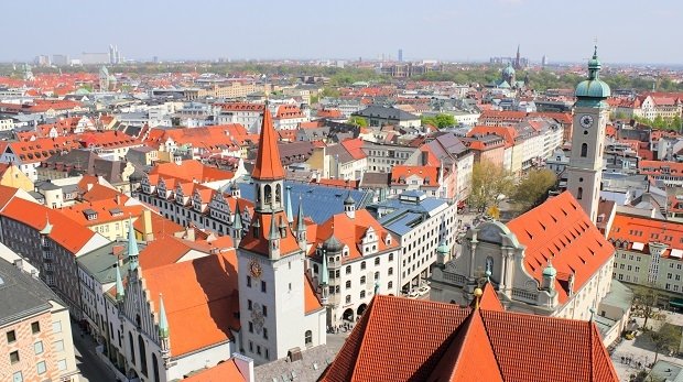 München von oben, Blick über die Dächer
