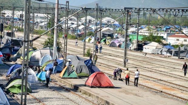 Flüchtlingscamp an der griechisch-mazedonischen Grenze(Symbol)