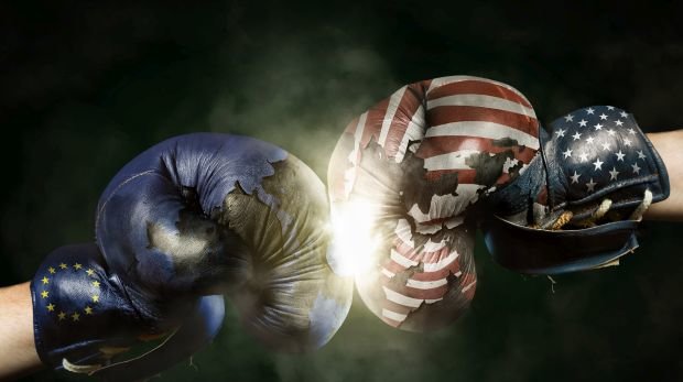 Symbolischer Boxkampf EU-USA