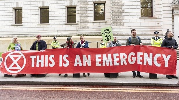 3. Oktober 2019: Ableger der Bewegung "Extinction Rebellion" demonstrieren in London