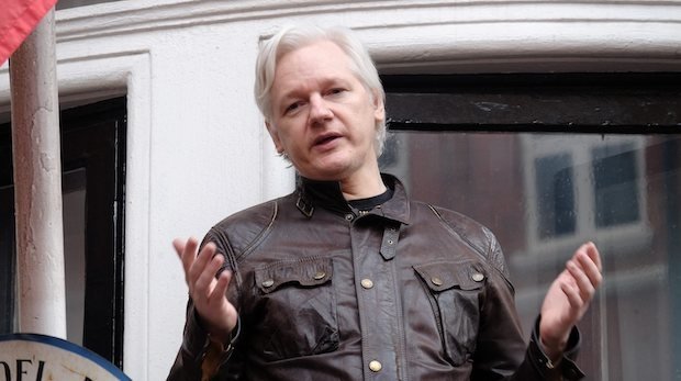 Julian Assange in London.