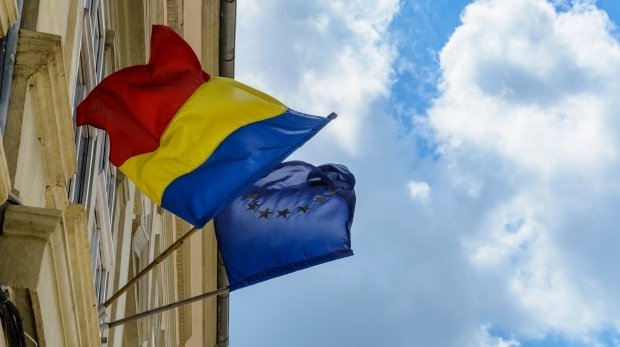Flagge Rumänien und EU