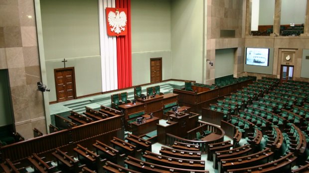 Plenarsaal des Sejm, eine der Kammern der polnischen Nationalversammlung