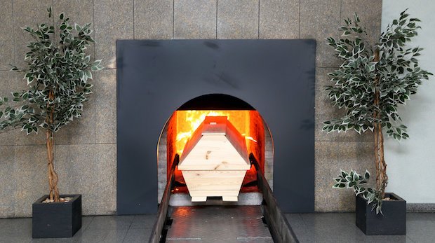 Ein Krematorium während des Betriebs