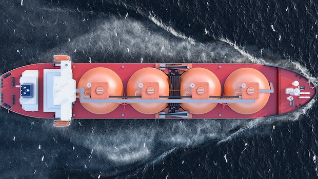Ein LNG-Tanker auf dem Meer