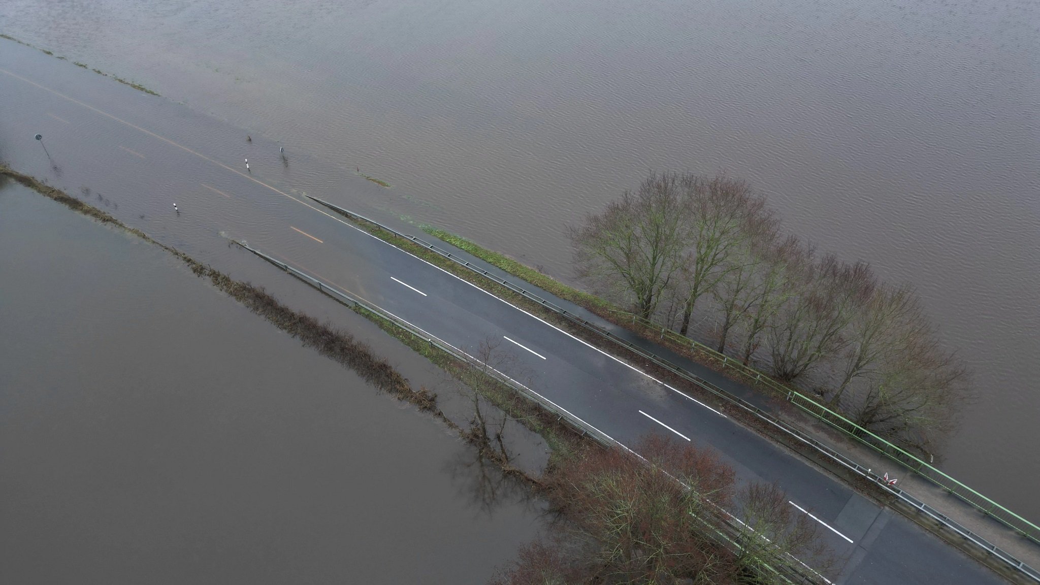 Hochwassergebiet im Emsland (Niedersachsen)