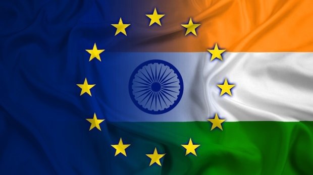 Flaggen EU und Indien